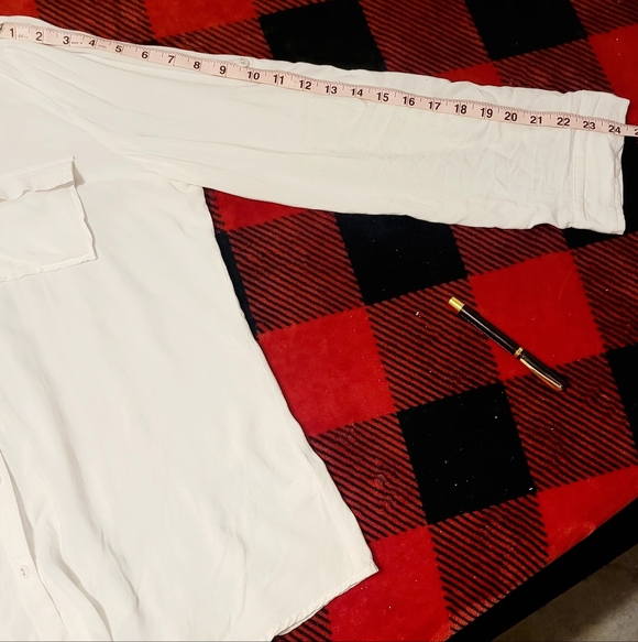 Spense Womens White Sheer Button Up Shirt. With 2 Front Pockets. Size XL - Picture 8 of 9